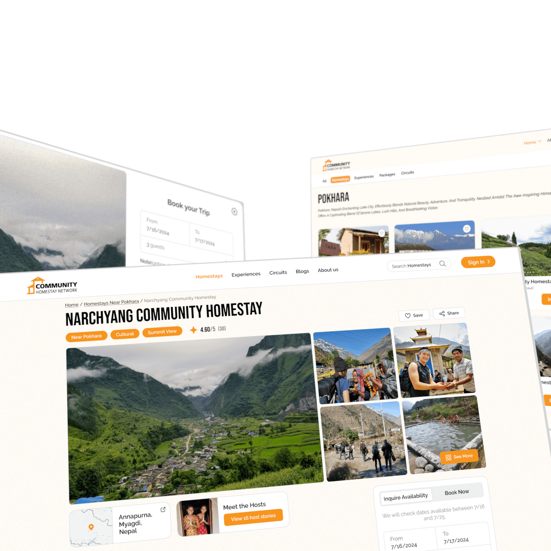 Community Homestay Network interface preview